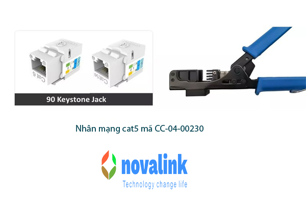 Nhân mạng cat5 Novalink cao cấp CC-04-00230 lắp âm tường , âm bàn